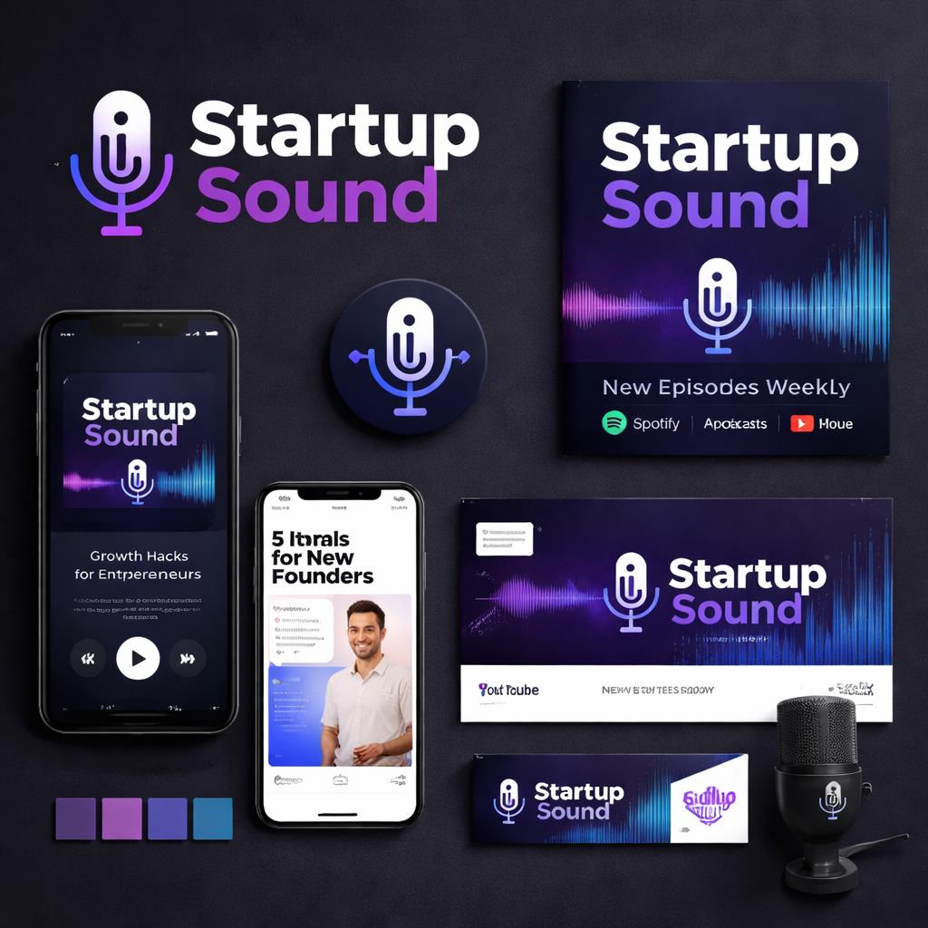 Startup Sound – Brand Identity System for Tech Podcast — tech brand identity by Lucky's Digitals